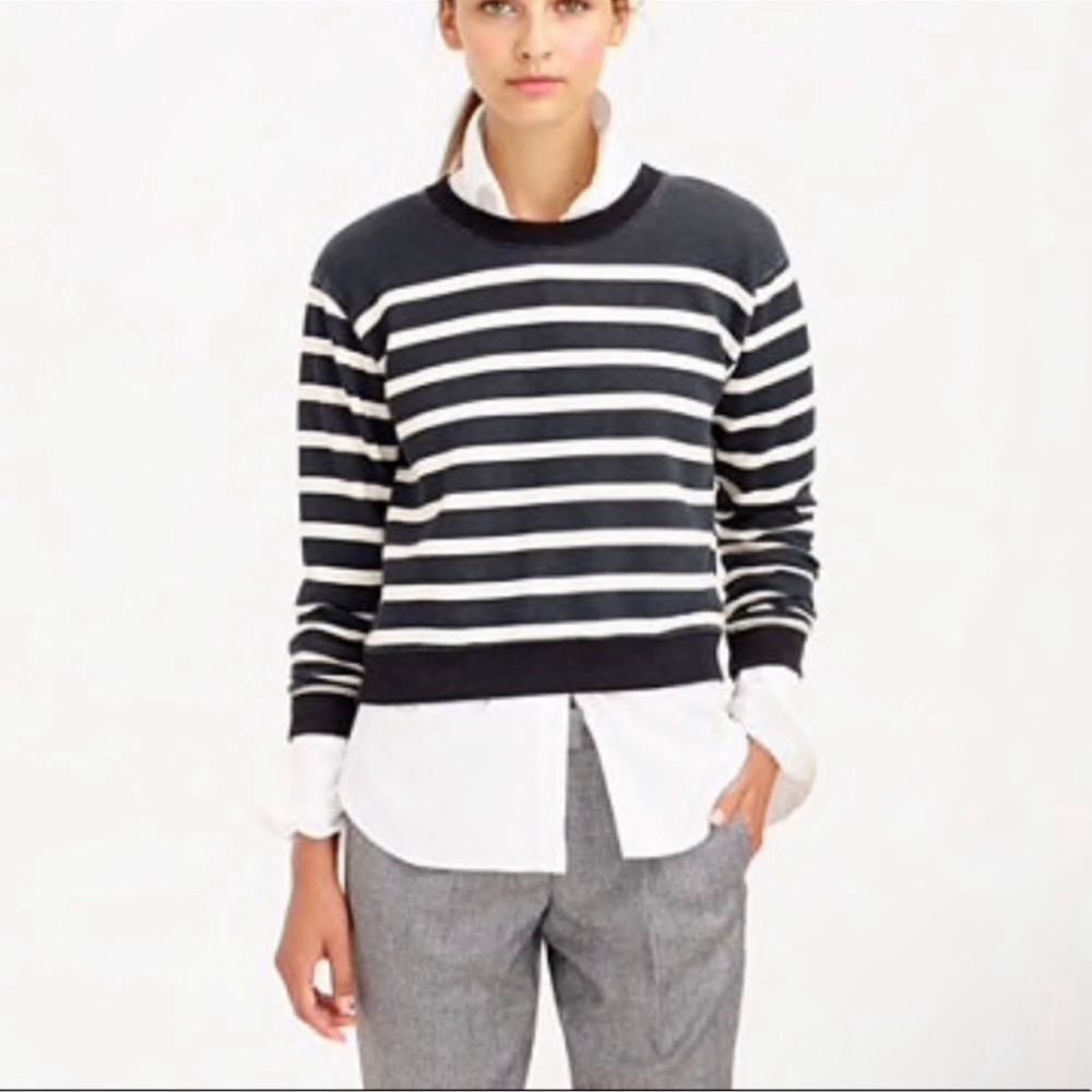 Jcrew Striped Crop Sweater - Picture 2 of 5